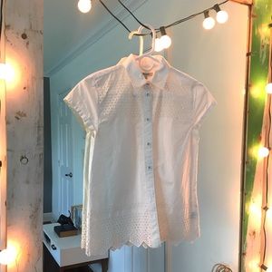Madewell eyelet button down.